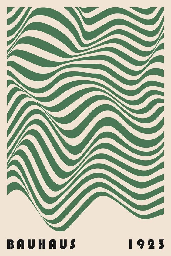Green and cream Bauhaus wave poster